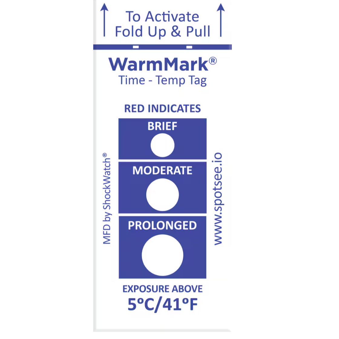 WarmMark Ascending Time-Temp Indicator (5C/41F, 8 Hours)